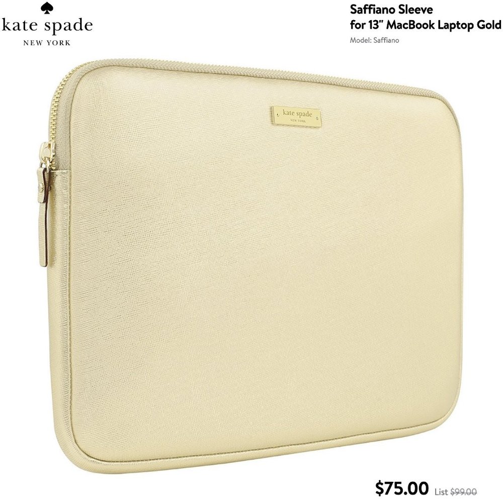 NWOT: Kate Spade - ‘Saffiano’ 13" Laptop Sleeve